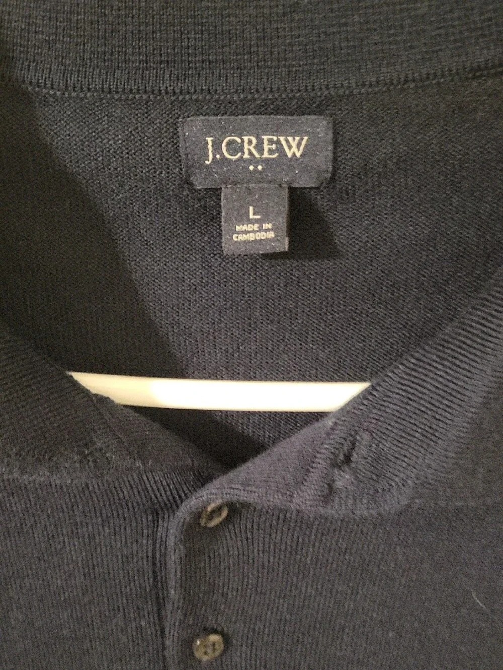 J. Crew Men's Dark Navy Long-Sleeve Polo Sweater